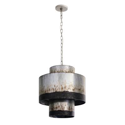Varaluz Cannery 4-Light Tall Pendant in Ombre Galvanized