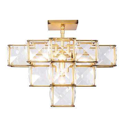 Varaluz Cubic 5 Light Semi Flush in Calypso Gold