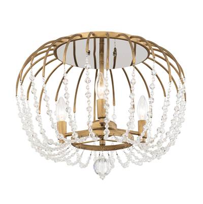 Varaluz Voliere 3 Light Semi Flush in Havana Gold