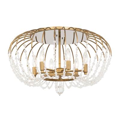 Varaluz Voliere 6 Light Semi Flush in Havana Gold