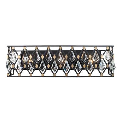 Varaluz Windsor 3-Light Crystal Bath in Carbon Havana Gold