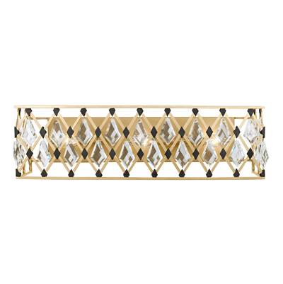 Varaluz Windsor 3-Light Crystal Bath in French Gold Matte Black
