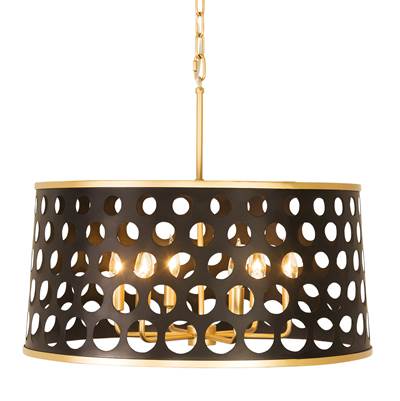Varaluz Bailey 6-Light Pendant in Matte Black French Gold