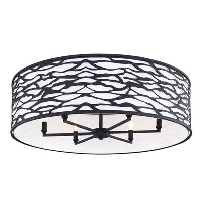 Varaluz Kato 6 Light Convertible Semi Flush/Pendant in Carbon