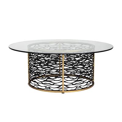 Varaluz Kato Coffee Table in Havana Gold Carbon