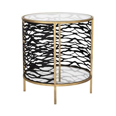 Varaluz Kato End Table in Havana Gold Carbon