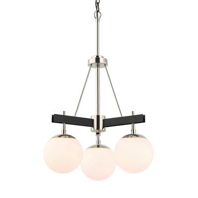 Varaluz Allie 3-Light Chandelier in Black Polished Nickel