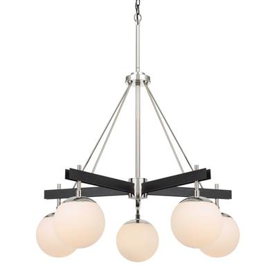 Varaluz Allie 5-Light Chandelier in Black Polished Nickel
