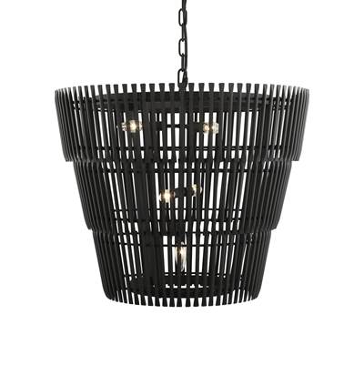 Varaluz Apollo 6-Light 3-Tier Pendant in Carbon Black