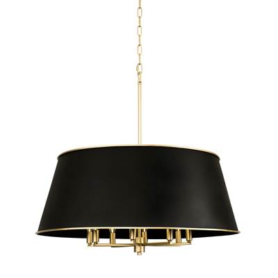 Varaluz Coco 8-Light Pendant in Matte Black French Gold