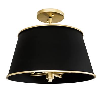 Varaluz Coco 4-Light Semi-Flush in Matte Black French Gold