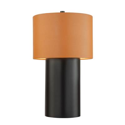 Varaluz Secret Agent 1 Light Table Lamp in Black Camel Leather
