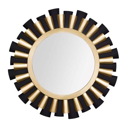 Varaluz Daphne 36" Wall Mirror in Matte Black/French Gold