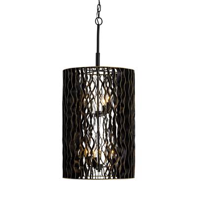 Varaluz Estela Foyer - 6-Light in Matte Black/French Gold