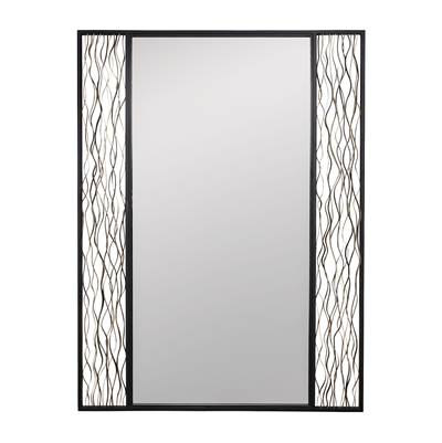 Varaluz Estela 30x40 Rectangular Wall Mirror in Matte Black/French Gold