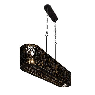 Varaluz Estela 6-Light Island Pendant in Matte Black/French Gold