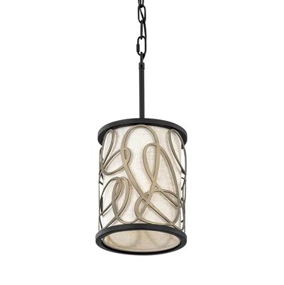 Varaluz Scribble 1-Light Mini Pendant in Matte Black Artifact