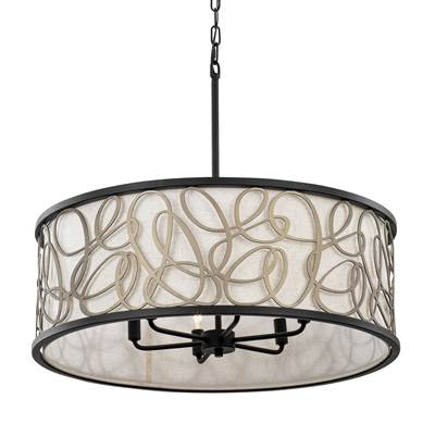 Varaluz Scribble 6-Light Pendant in Matte Black Artifact