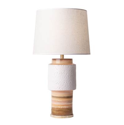 Varaluz Tilde 1 Light Ceramic Table Lamp in Apothecary Gold Orange Quartz