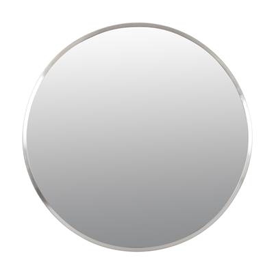 Varaluz Cottage 30-in Round Mirror in Brushed Nickel
