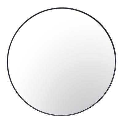 Varaluz Tablet 30-in Round Wall Mirror in Black