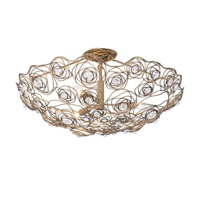 Varaluz Ethereal Rose 3-Light Inverted Semi-Flush in Havana Gold Ombre