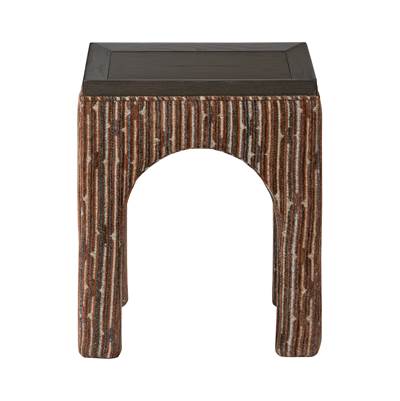 Varaluz Continental Side Table in Dark Brown Oak Geo