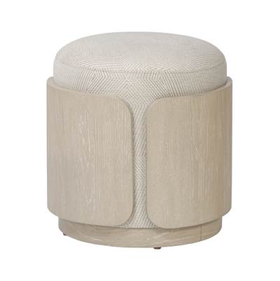 Varaluz Hutton Ottoman - Ecru in Ashe Blonde Oak