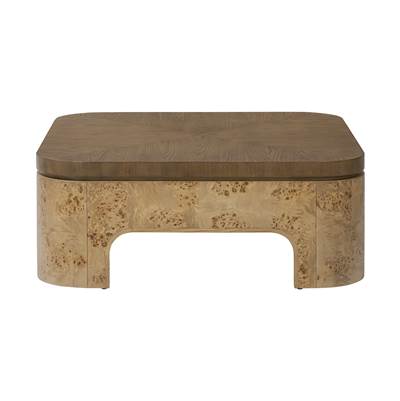 Varaluz McKinney Coffee Table in Mushroom Oak Mappa Burl