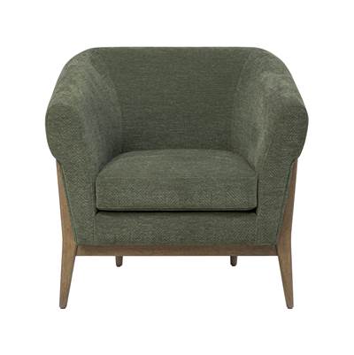 Varaluz Melrose Accent Chair - Green Upholstery in Harvest Oak