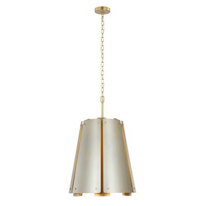 Varaluz Peep Show 6-Light Cage Chandelier in Sunwashed Silver Brushed Sienna