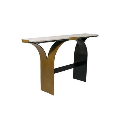 Varaluz Rivington Console Table in Heirloom Gold Nouveau Black
