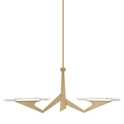 Varaluz Down the Wrong Path Medium Two Light Linear in Brass Kisser