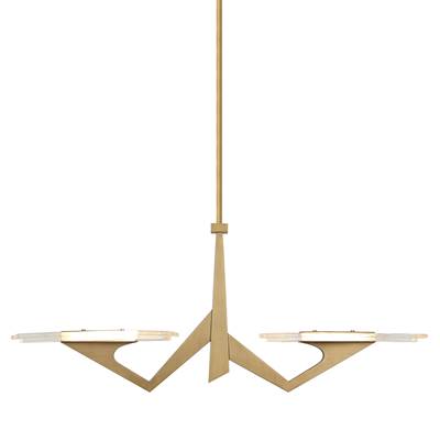 Varaluz Down the Wrong Path Large Two Light Linear in Brass Kisser