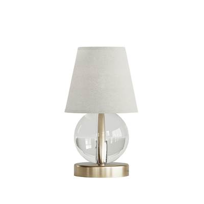 Varaluz Mona and Lisa 1 Light Spherical Crystal Table Lamp in Antique Bronze