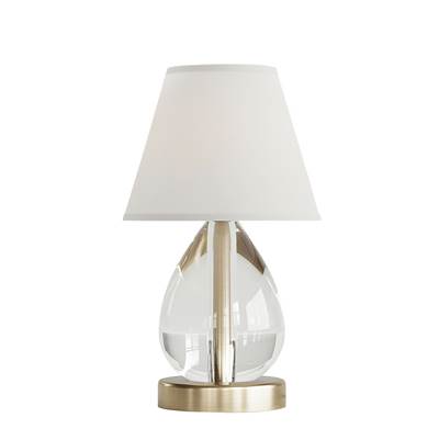 Varaluz Mona and Lisa 1 Light Oblong Crystal Table Lamp in Antique Bronze