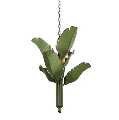 Varaluz Banana Leaf 6-Light Chandelier in Natural Green