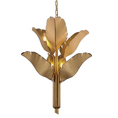 Varaluz Banana Leaf 6-Light Chandelier in Gold