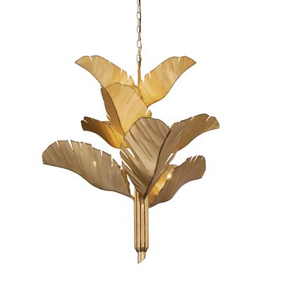 Varaluz Banana Leaf 9-Light Chandelier in Gold