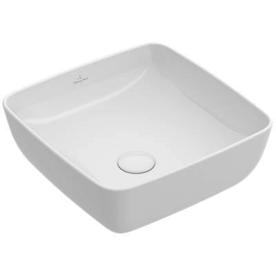Villeroy & Boch Artis Surface-Mounted Vessel Bathroom Sink - 16 1/8" x 16 1/8" in White Alpin Ceramicplus