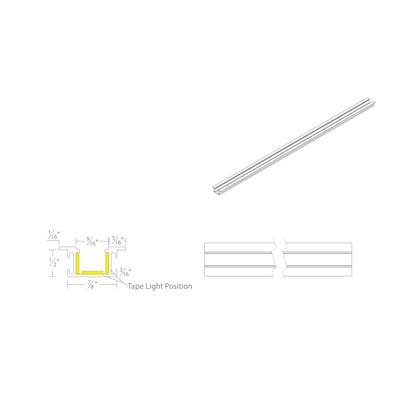 WAC Lighting Invisiled 8ft Trim Channel in White