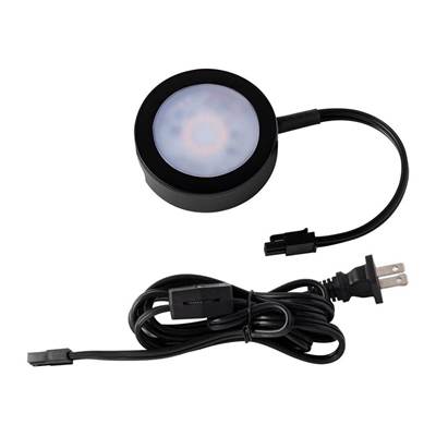 WAC Lighting CCT Puck Single Wired with Cord in Black