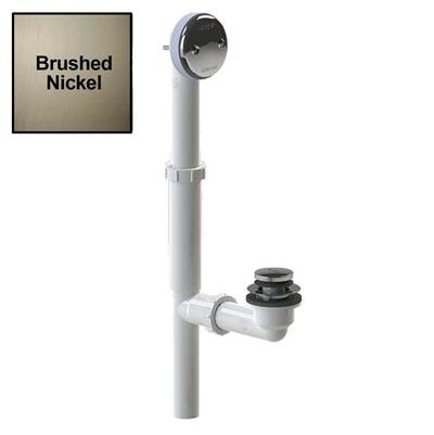 Watco Foot Actuated Bath Waste - Tubular Plastic PVC in Brushed Nickel