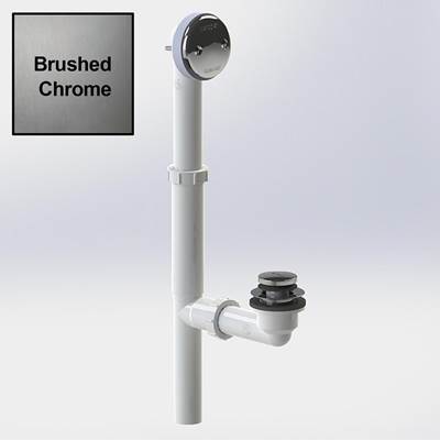 Watco Foot Actuated Bath Waste - Tubular Plastic PVC in Chrome Brushed