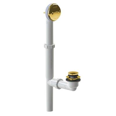 Watco Foot Actuated Bath Waste - Tubular Plastic PVC in Polished Brass