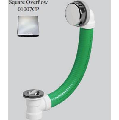 Watco Watcoflex Brass Strainer Drain & Overflow in Brushed Nickel