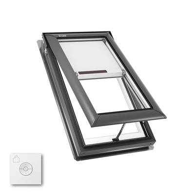 Velux Manual Venting Deck Mount Skylight - Laminated LowE3 Glass - Solar Room Darkening Shade - C04 (21 in x 37-7/8 in)
