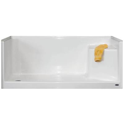 Warm Rain Seated Shower Base - Left Hand Seat - Right Hand Plumbing in Almond