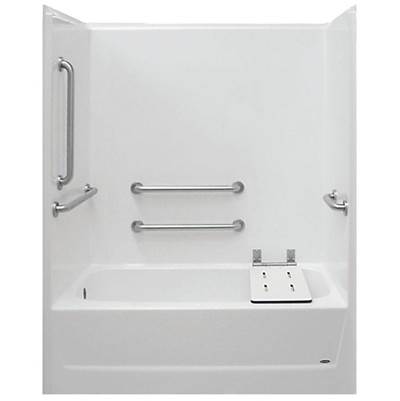 Warm Rain Shower and Tub/Shower - Left Hand Plumbing in Classic Bone