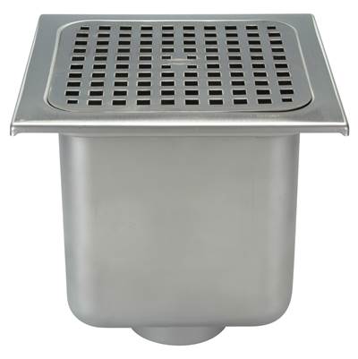 Zurn Industries Sani-Flor Floor Sink - 12" x 12" - 10" Sump Depth - Cast Iron Grate in Stainless Steel